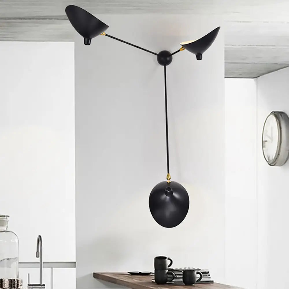 DecorBites™ Modern 1/3-Light Duckbill Wall Sconce with Black Metallic Shade – Adjustable Living Room Lamp