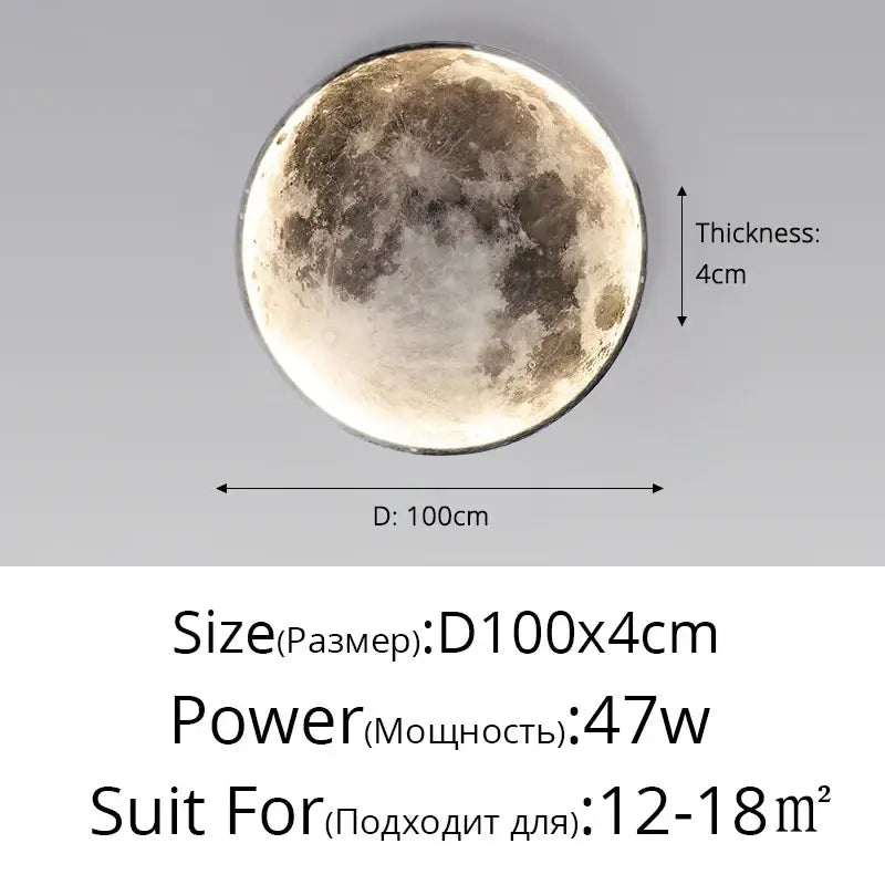 Modern 3d moon earth led wall lamp for bedroom living room decor