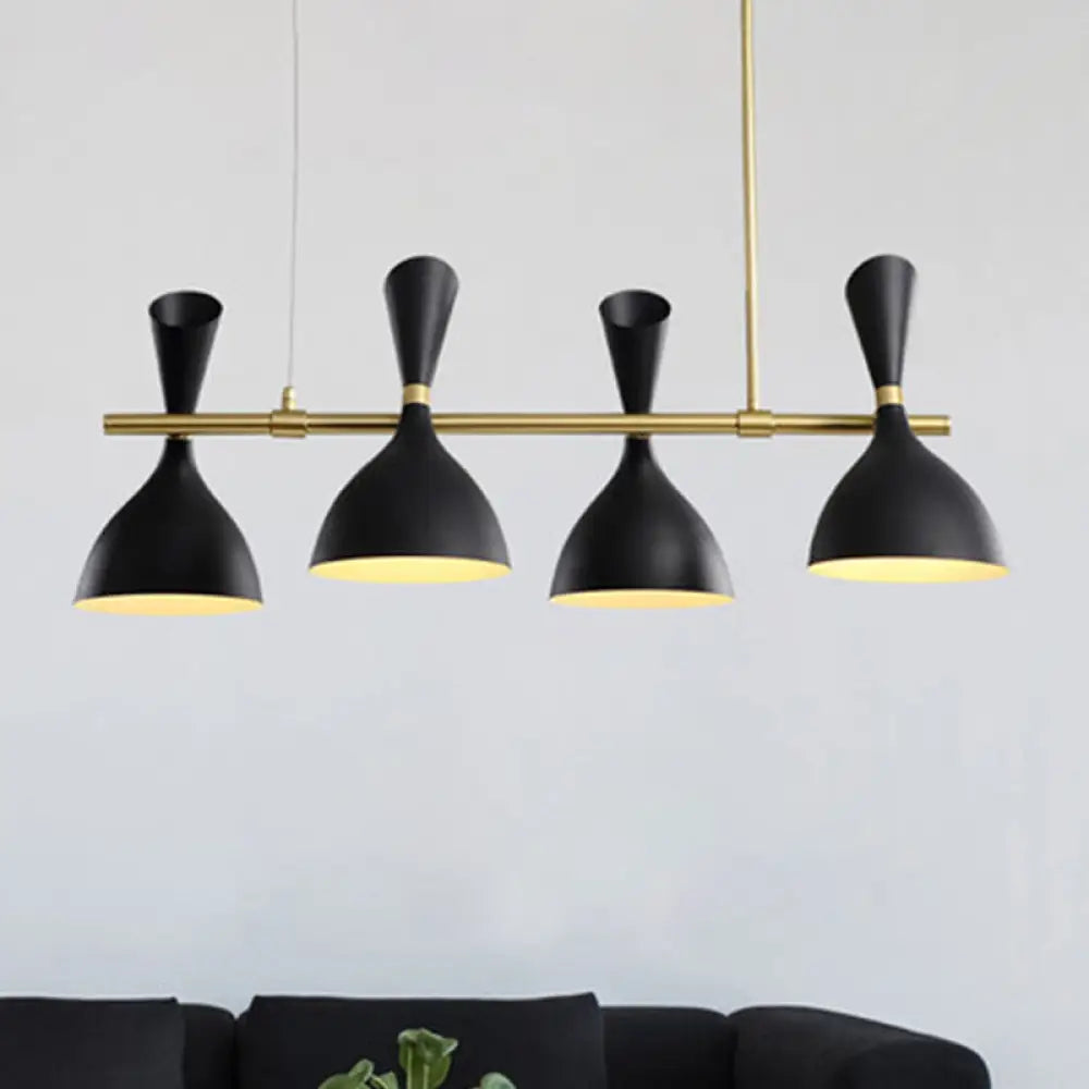 DecorBites™ Modern 4-Light Funnel Ceiling Pendant, Metal Island Lighting for Dining Room
