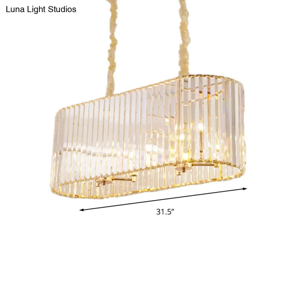 DecorBites™ Modern 8-Head Clear Crystal Island Pendant Light for Dining Room