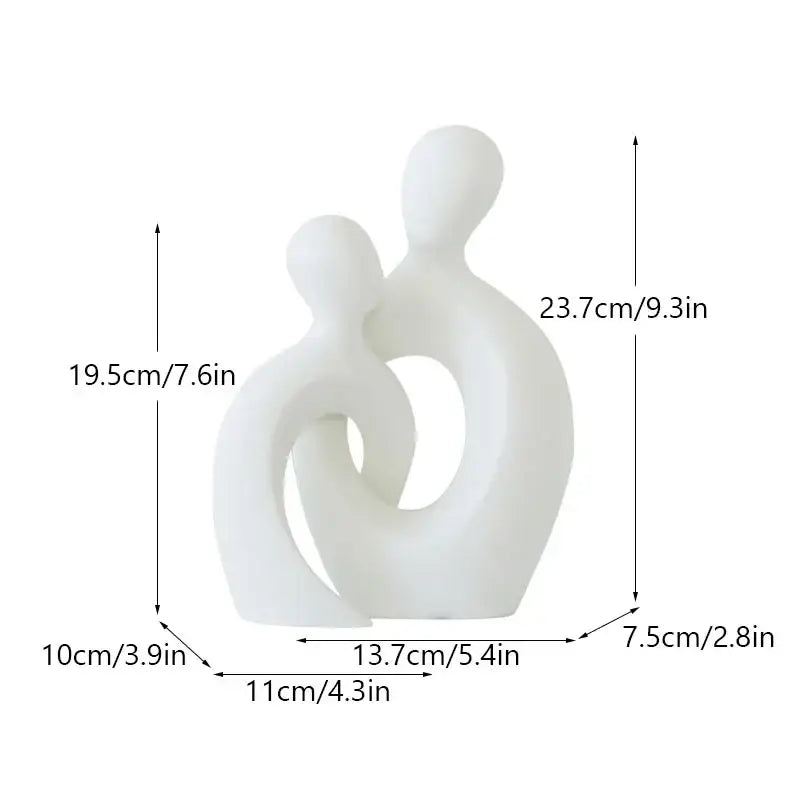 Modern abstract ceramic couple love sculpture living room decor