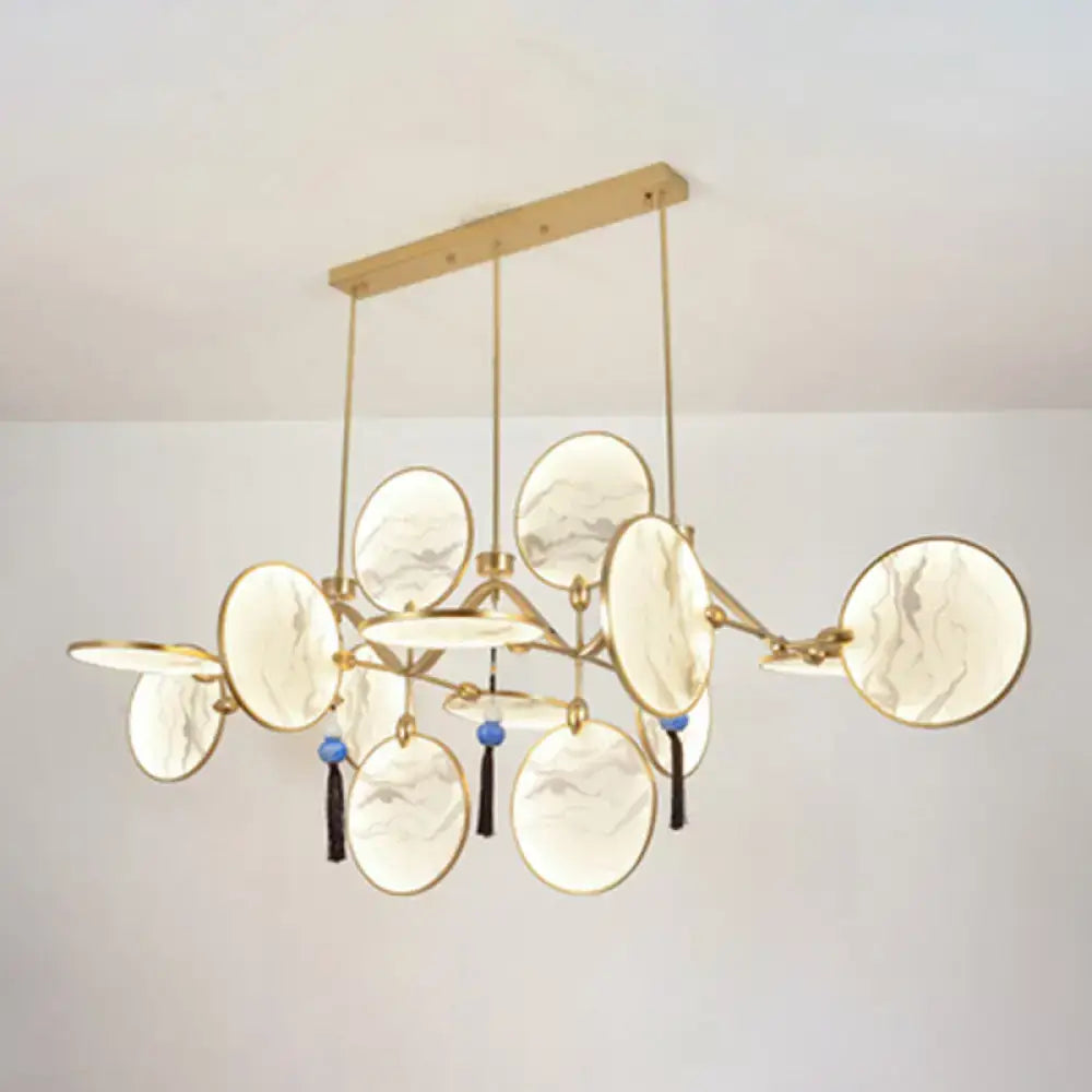 Modern acrylic led island lamp black marble glass tearoom pendant