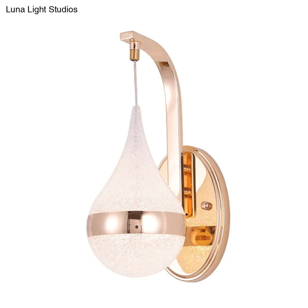 DecorBites™ Modern Acrylic Waterdrop Wall Light with LED, Gold Backplate - Sconce Lamp