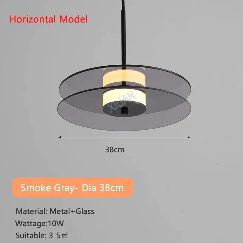 Modern amber smoke gray glass pendant lamp dining room