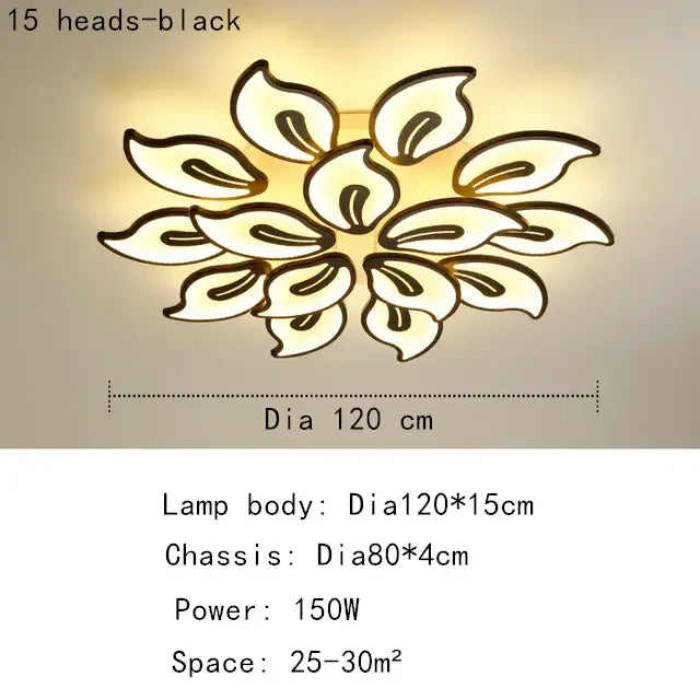 Modern beige & white flower led ceiling light for living room