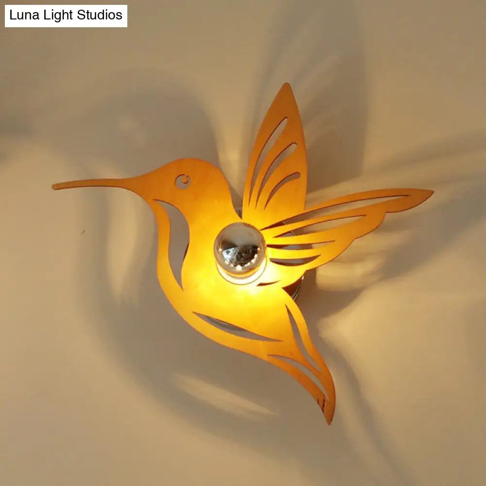 DecorBites™ Modern Bird-Shaped Wood Sconce with Beige Wall Mount - Bedside Lamp