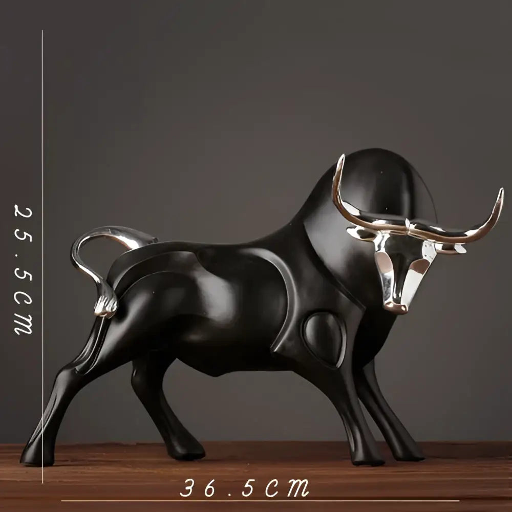 Modern black and silver bull sculpture living room decorfigurine