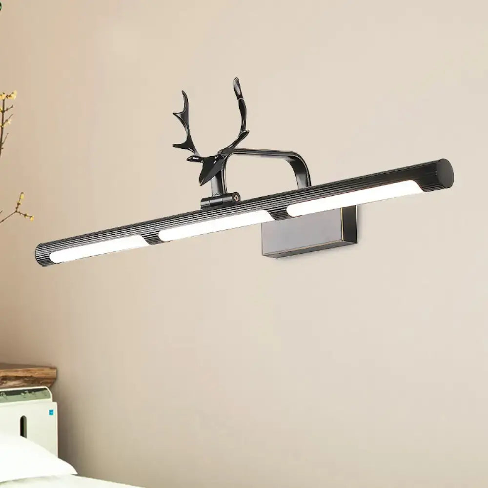 Modern black antler accent led wall lamp bathroom vanity light