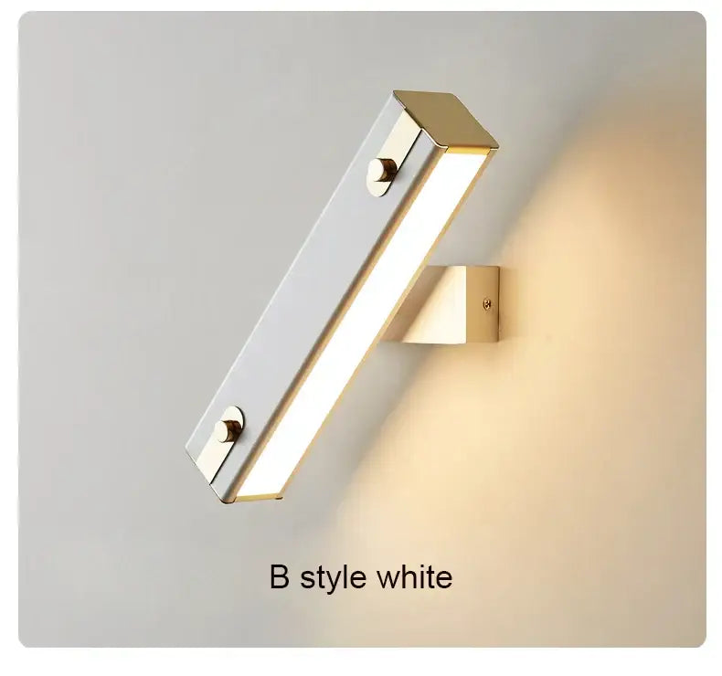 Modern black & brass adjustable led wall lamp bedroom sconce