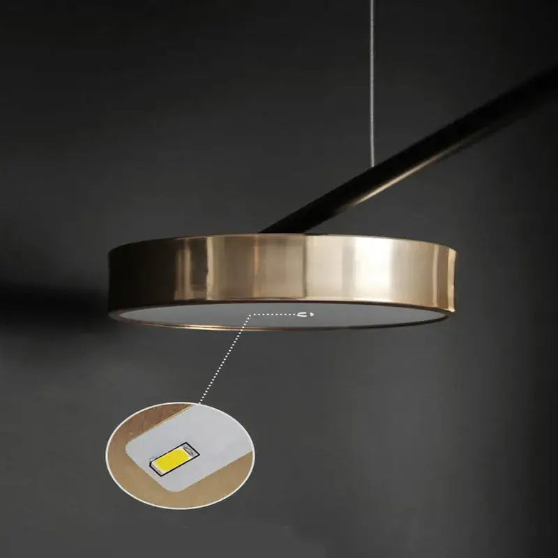 Modern black & brass geometric led chandelier dining room light