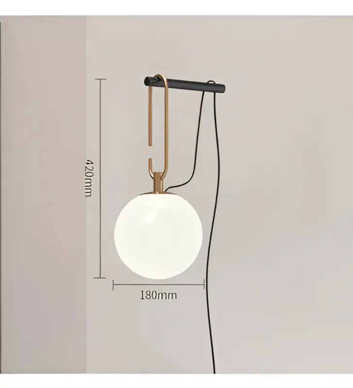 Modern black & brass glass ball pendant light – bedroom 3-light decor