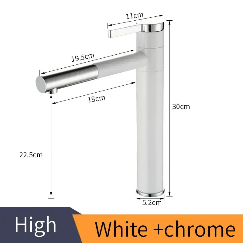 Modern black & chrome brass bathroom faucet swivel spout vanity tap
