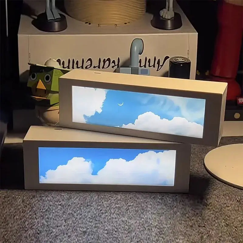 Modern black cloud night light digital display bedroom decor