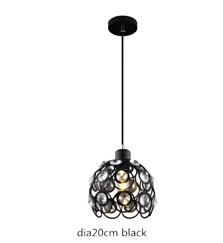 Modern black crystal flush mount ceiling light for hallway