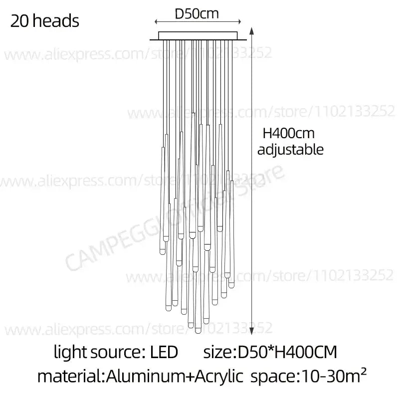 Modern black crystal led chandelier dining room pendant light