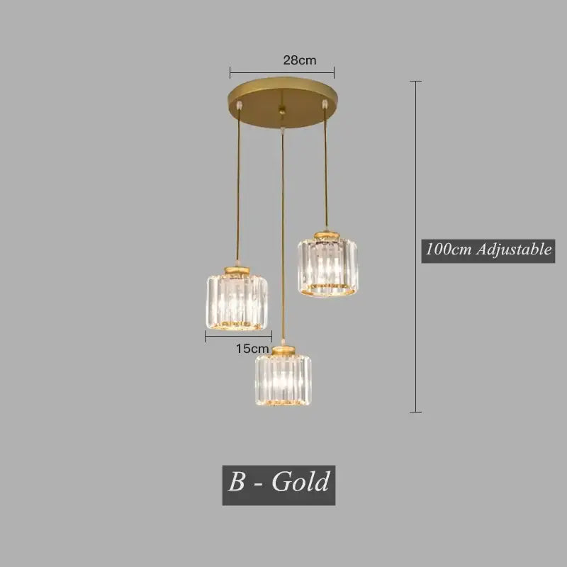 Modern black crystal led pendant chandelier for dining room