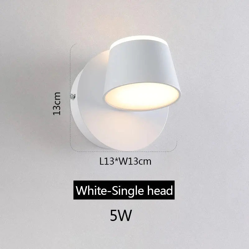 Modern black adjustable led wall lamp bedroom sconce