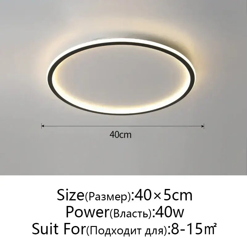 Modern black dimmable led ceiling light living room