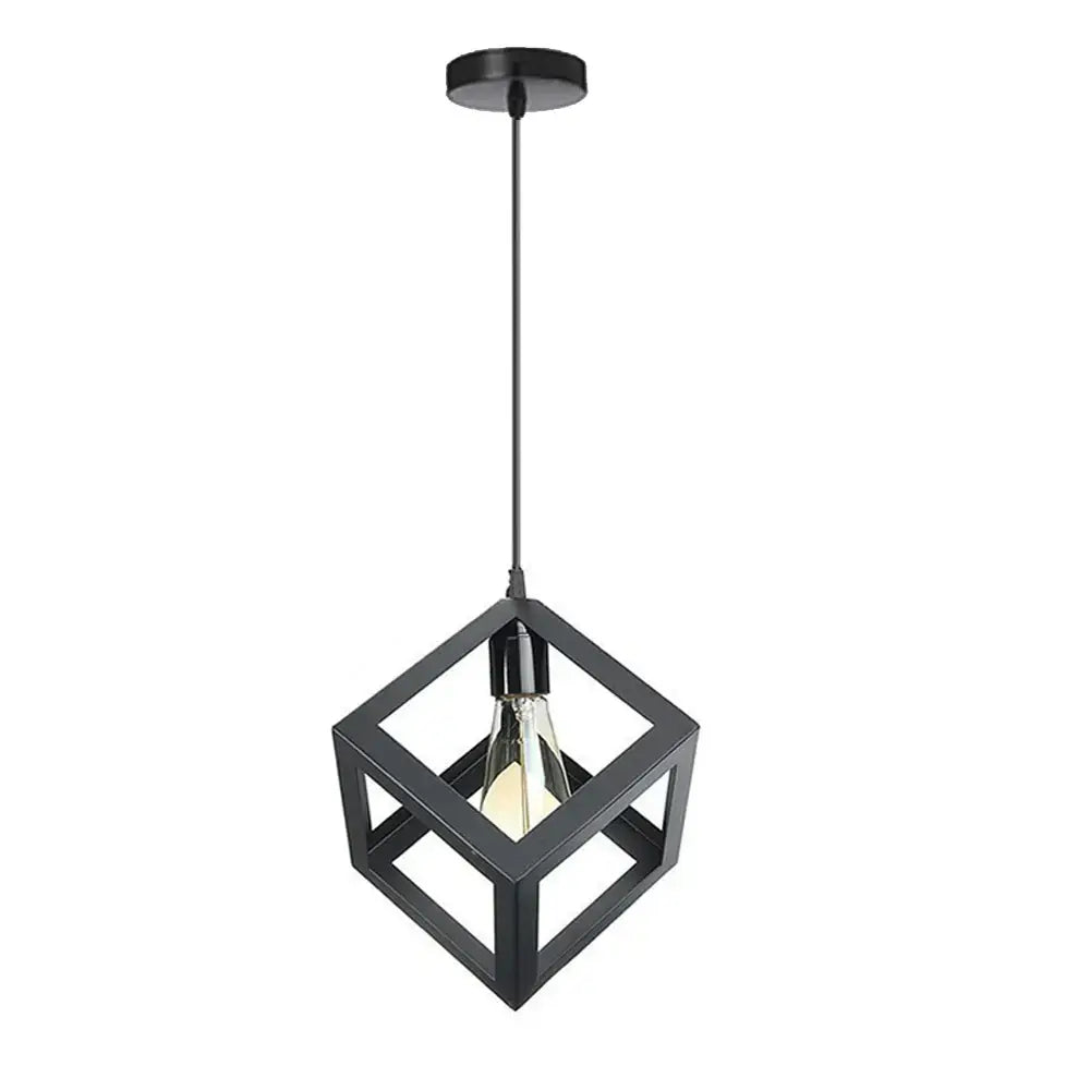 Modern black decorbites geometric led cube pendant kitchen light