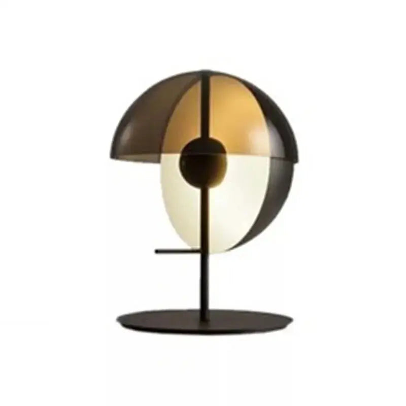 Modern black glass designer bedside lamp bedroom split dome light