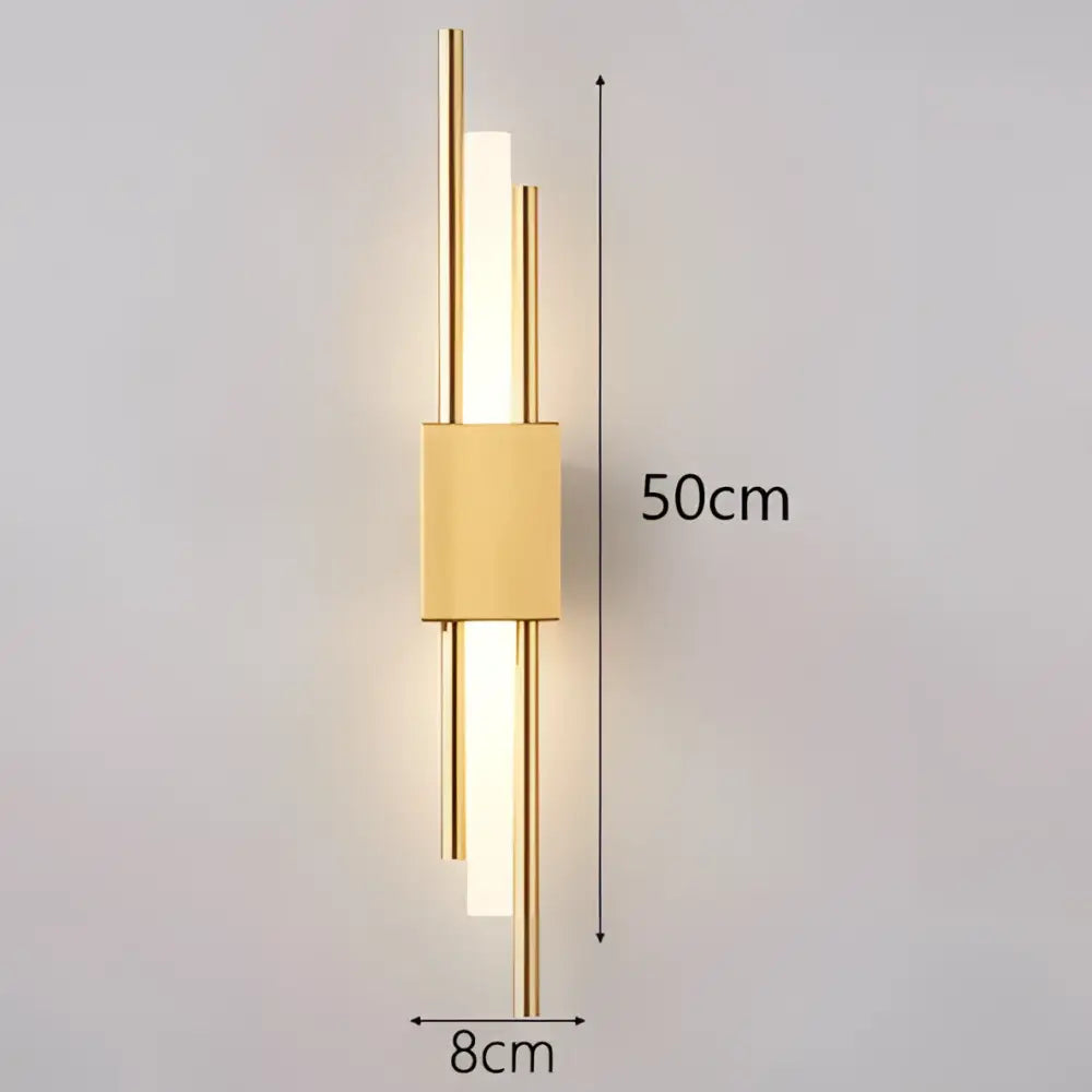 Modern black & gold acrylic pipe wall lamp bedroom sconce