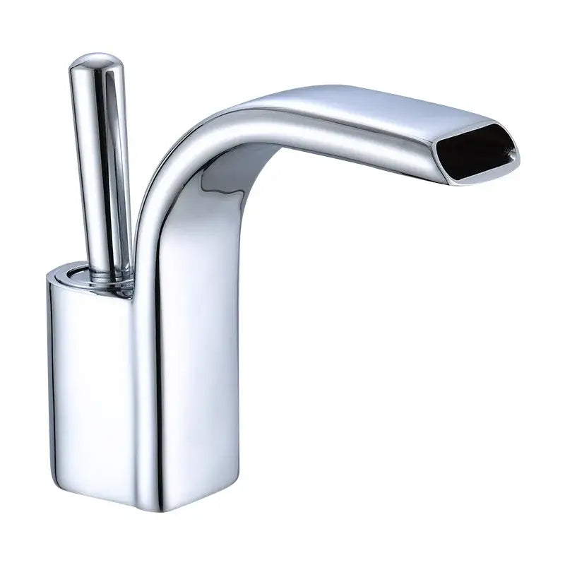 Modern black & gold brass waterfall basin faucet bathroom sink tap