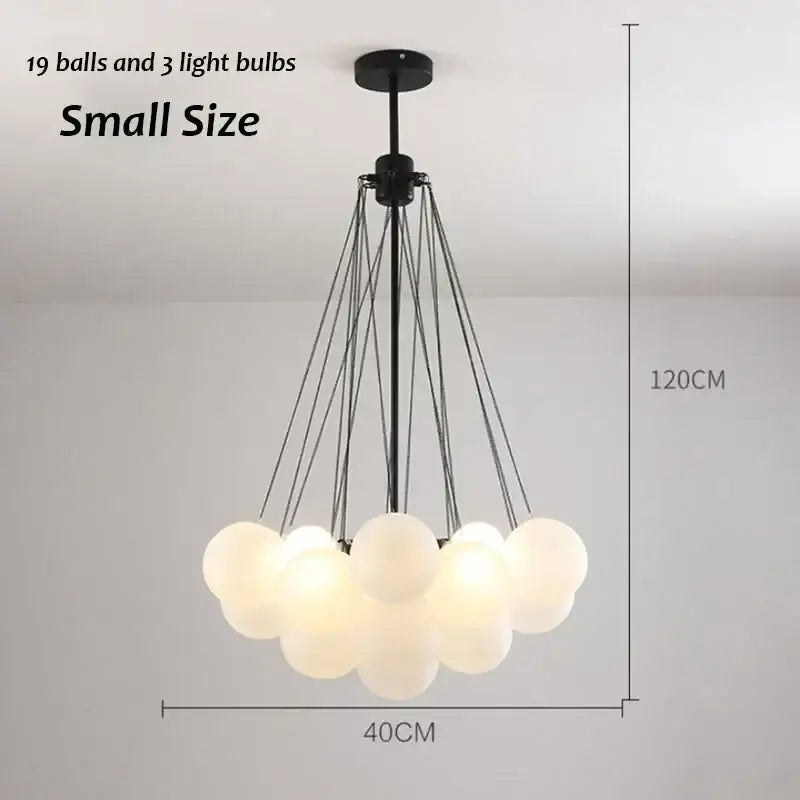 Modern black & gold glass chandelier dining room light