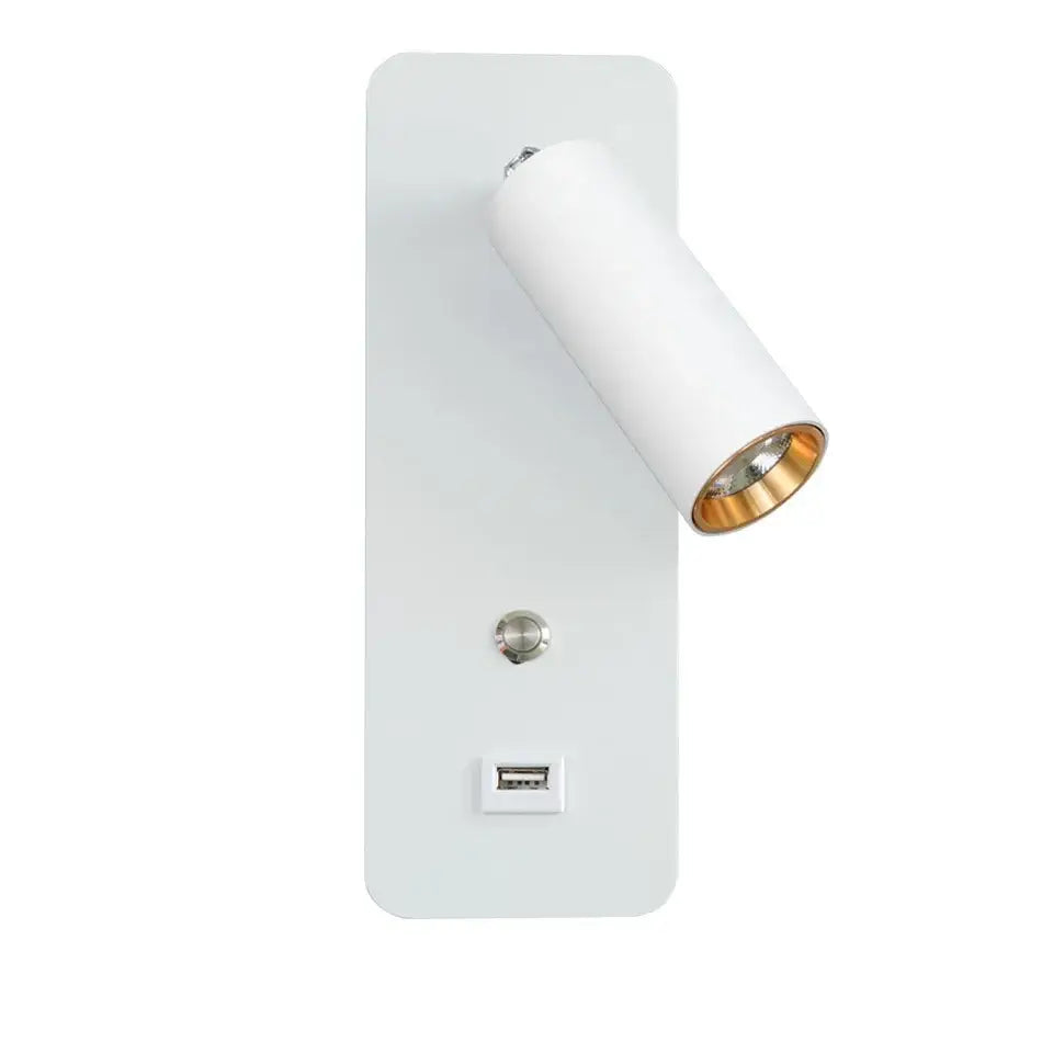 Modern black & gold led wall lights bedroom usb charging port