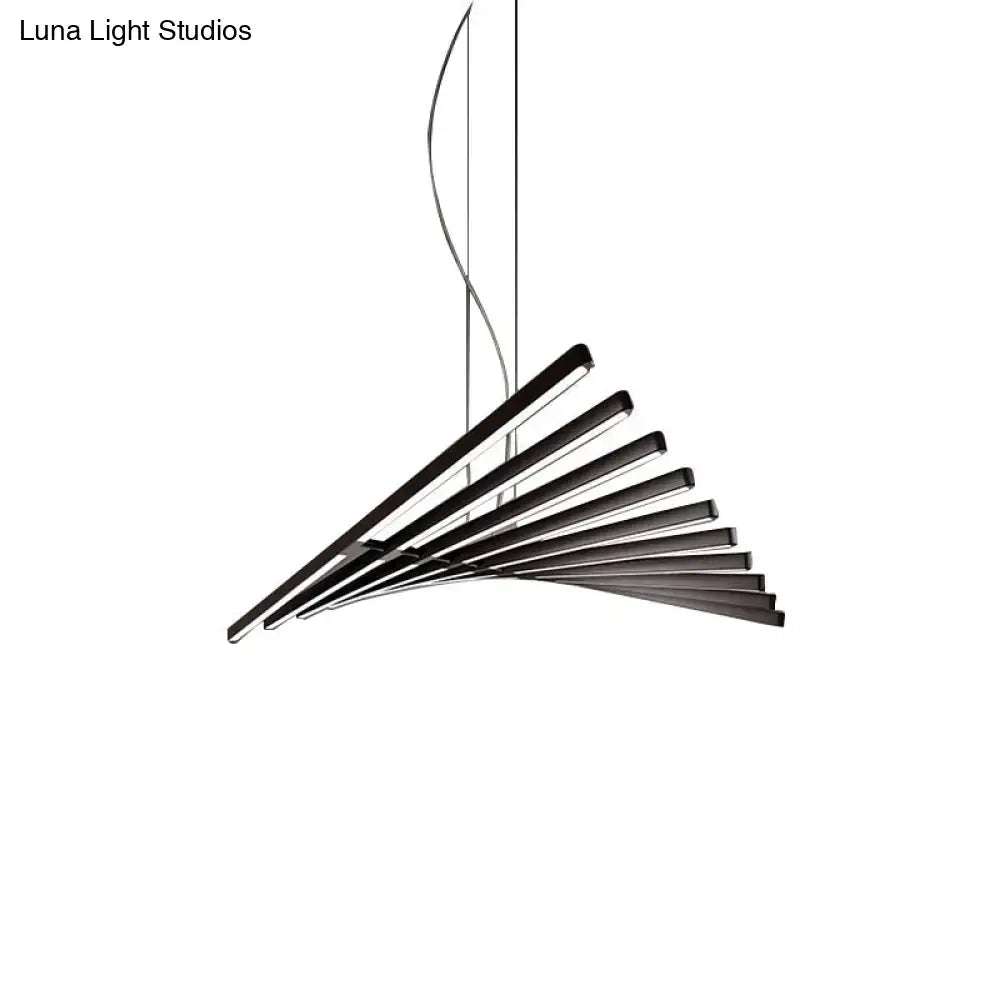 Modern black & gold linear pendant light kitchen island fixture