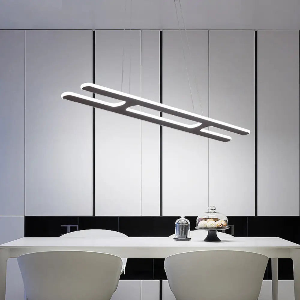 DecorBites™ Modern Black Ladder Pendant Light - LED Acrylic Island Lighting in Warm/White Light - 23.5"/31.5"/39" Width