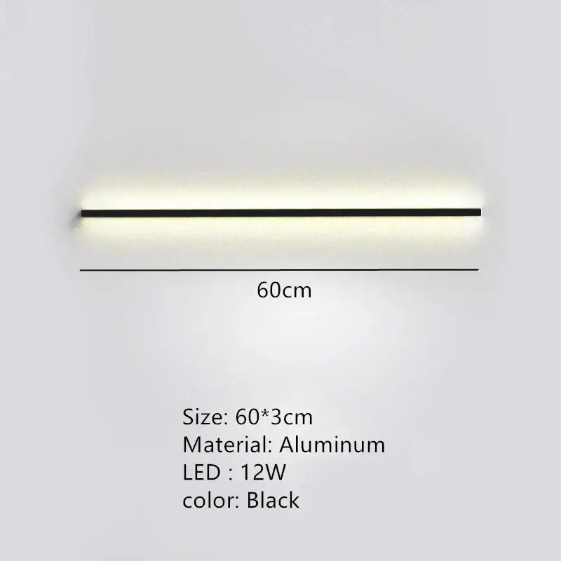 Modern black linear led wall lights dimming – bedroom sconce