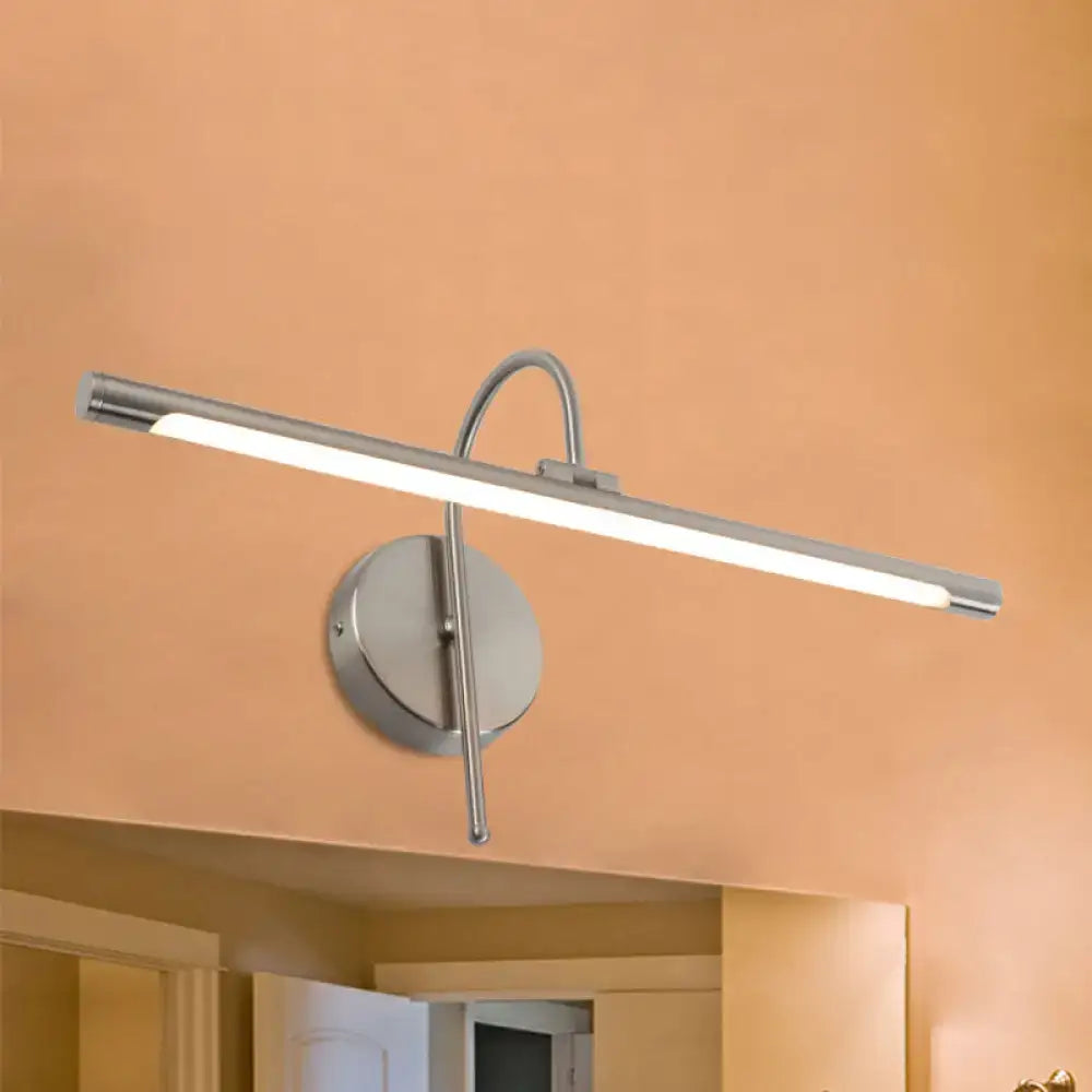 Modern black & nickel led wall lamp with metal shade bathroom vanity