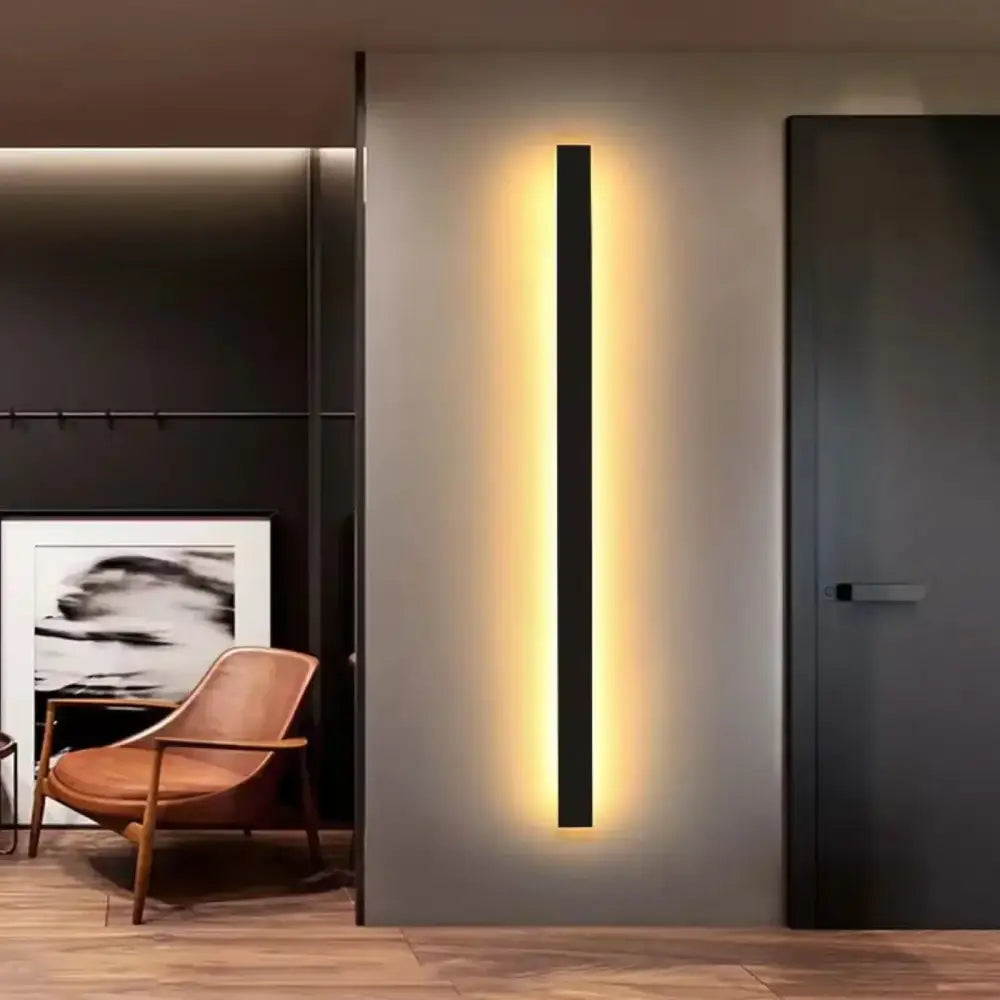 Modern black rectangular led wall lamp living room sconce