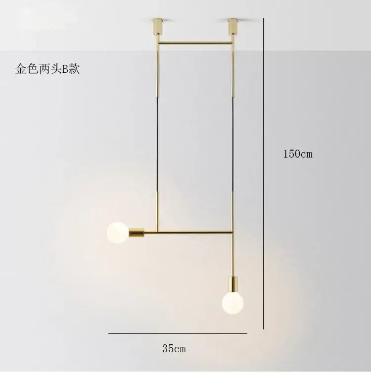 Modern black & rose gold minimalist pendant light dining room