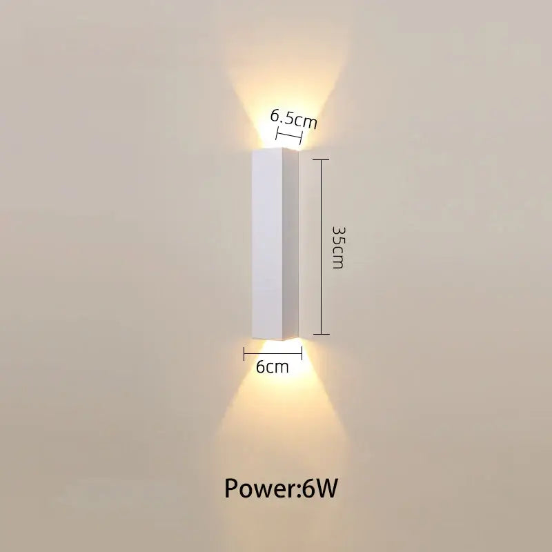 Modern black & silver led wall lamp for bedroom or tv background
