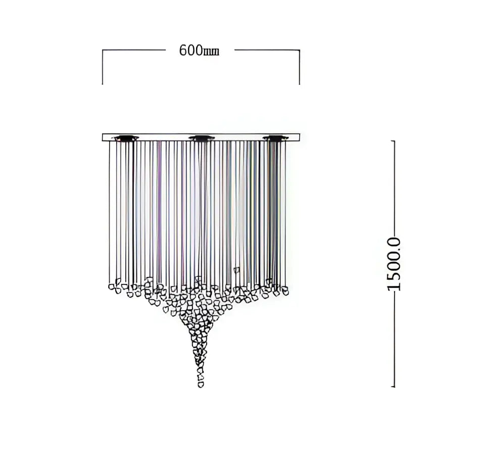 Modern black stone crystal chandelier hallway pendant light