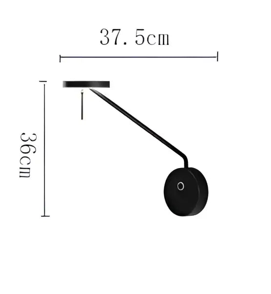 Modern black telescopic wall lamp for bedroom minimalist lighting