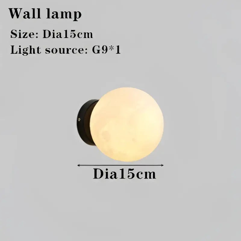 Modern black tripod moon floor lamp with white bulbs living room