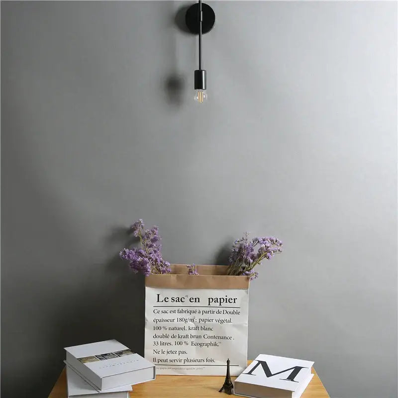 Modern black two arm led wall lamp bedroom vanity light