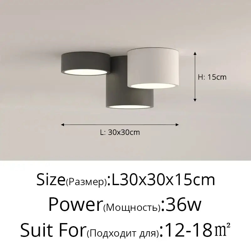 Modern black & white geometric chandelier bedroom light