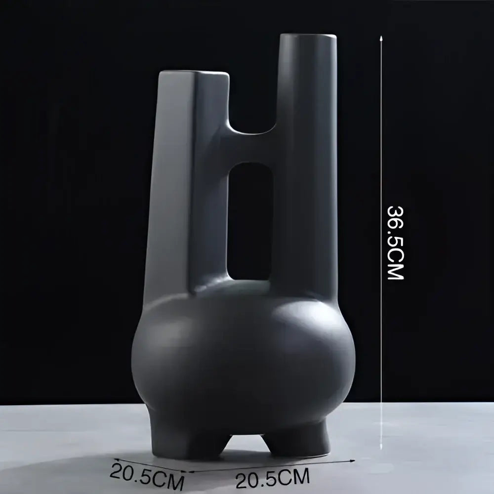 Modern black & white elegant striped ceramic vase living room decor