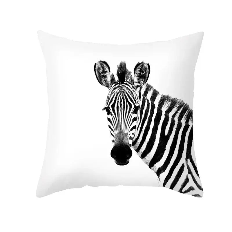 Modern black & white geometry letters cushion cover living room