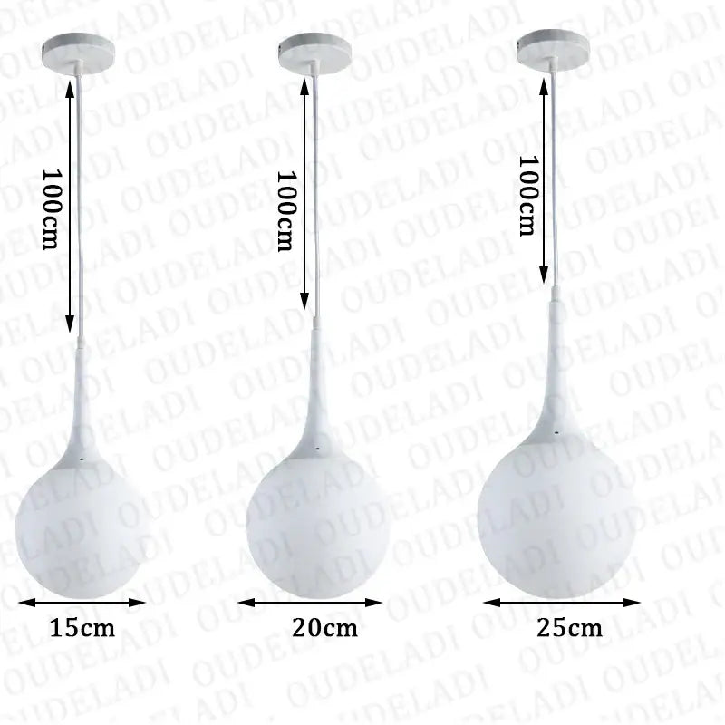 Modern black & white glass ball pendant lamp dining room lighting