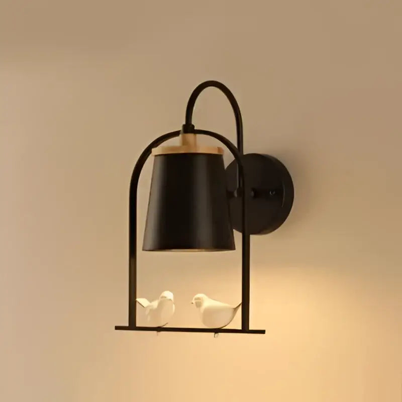 Modern black & white led bird wall sconce living room light