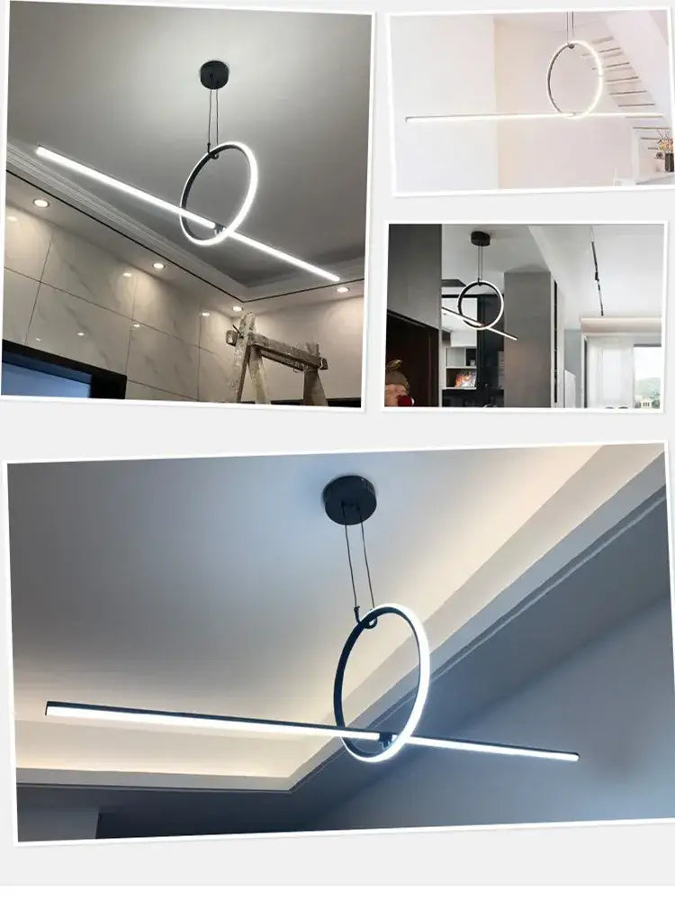 Modern black & white led ceiling chandelier living room pendant light