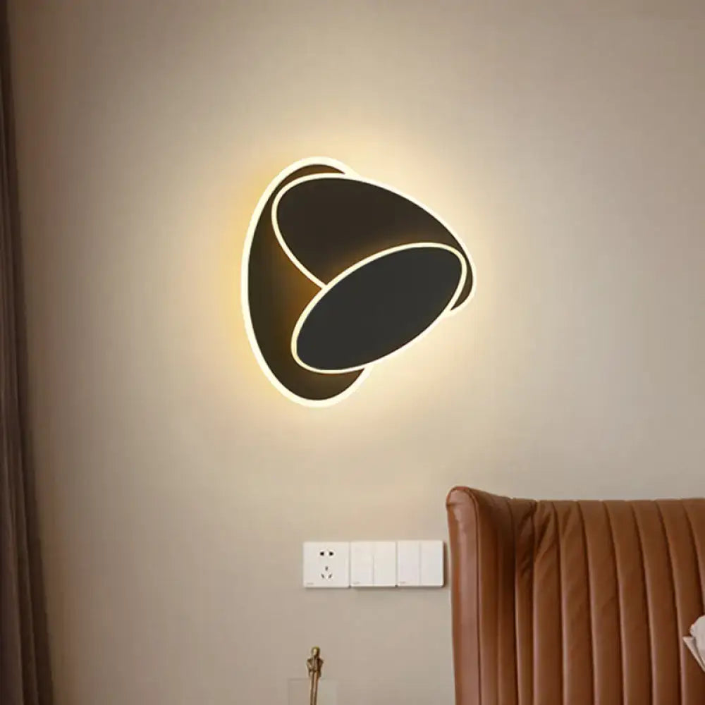 Modern black & white rotatable led wall light fixture bedroom mirror