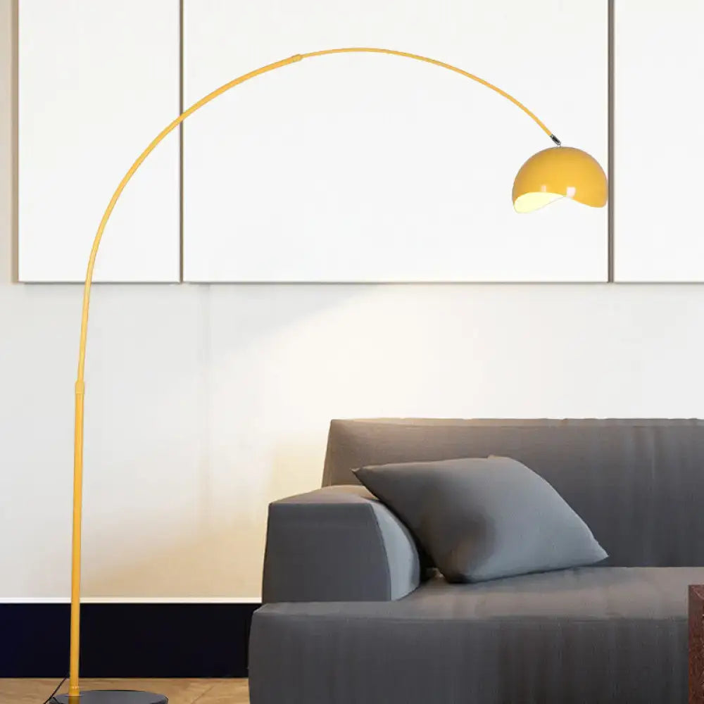 Modern black & yellow fishing rod floor lamp living room light
