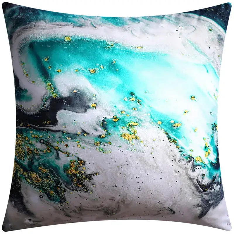 Modern blue floral cushion cover set living room decor