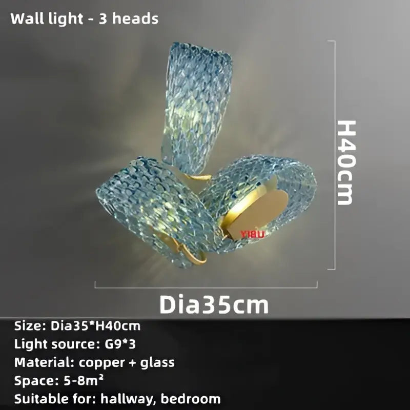 Modern blue glass led pendant lamps for dining room gold accents