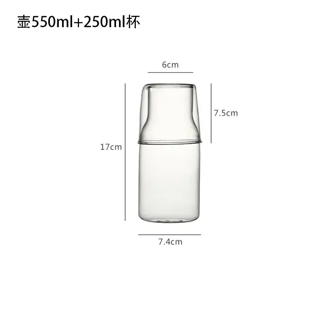 Modern borosilicate glass drinkware set kitchen carafe and tumbler